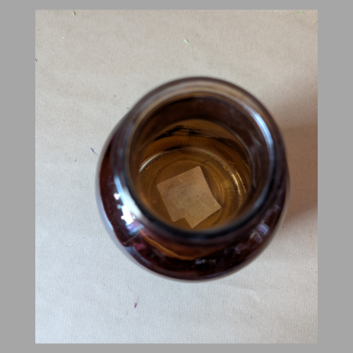 brown glass vase round