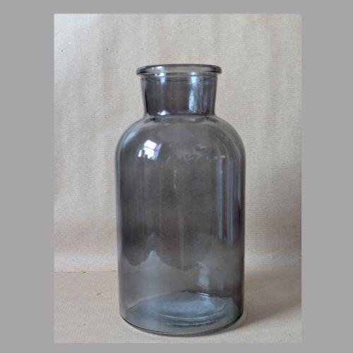 clear glass bottle grey