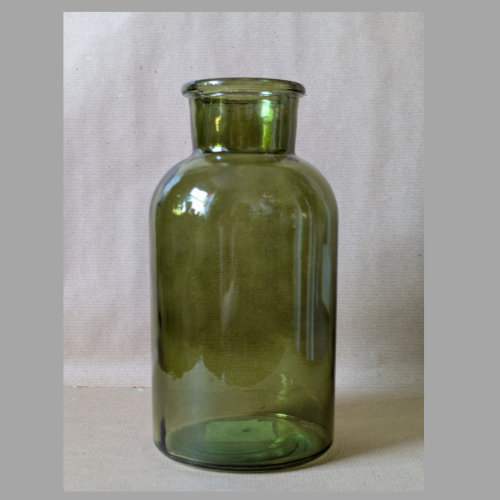 vase green glass medium