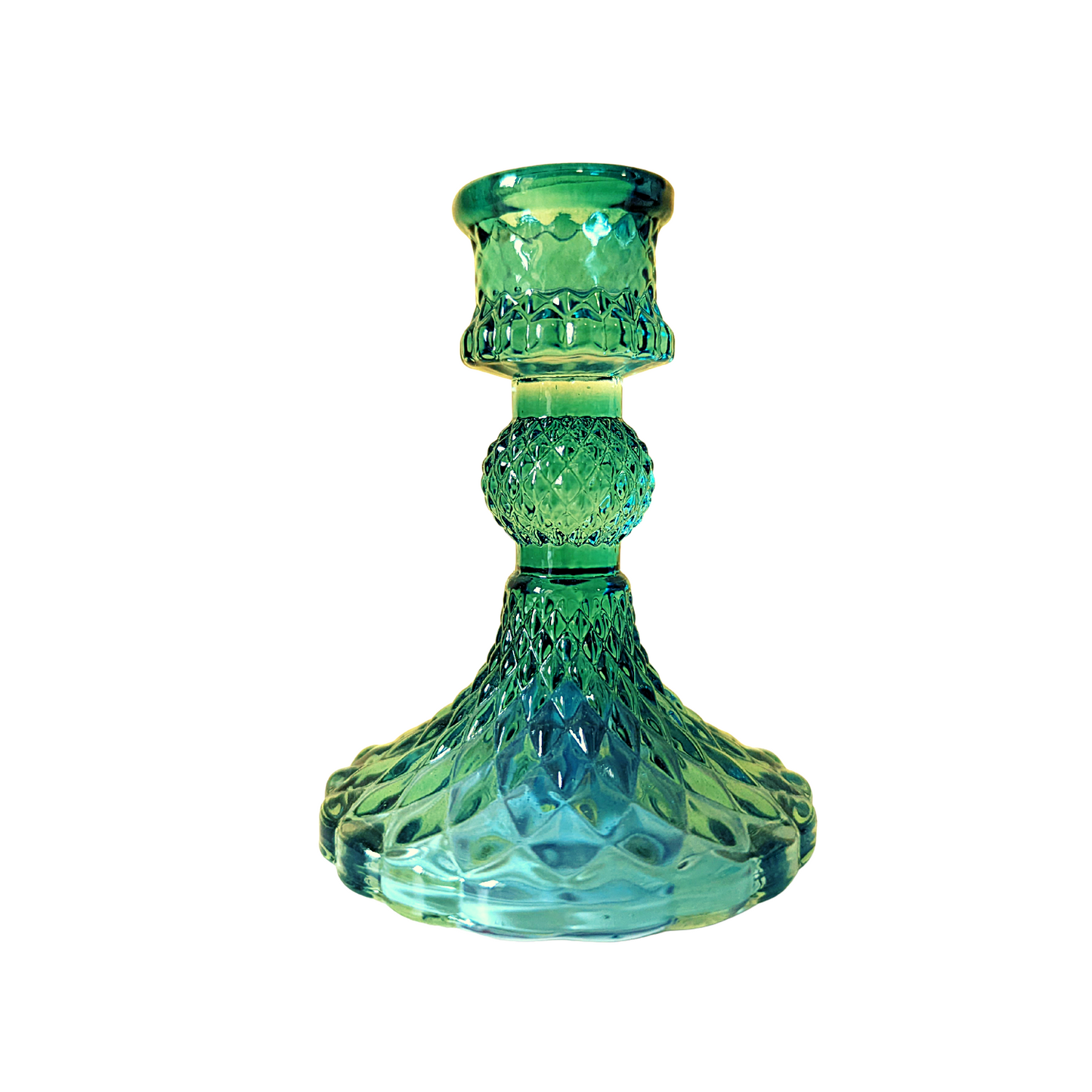taper glass candlestick holder green decorative
