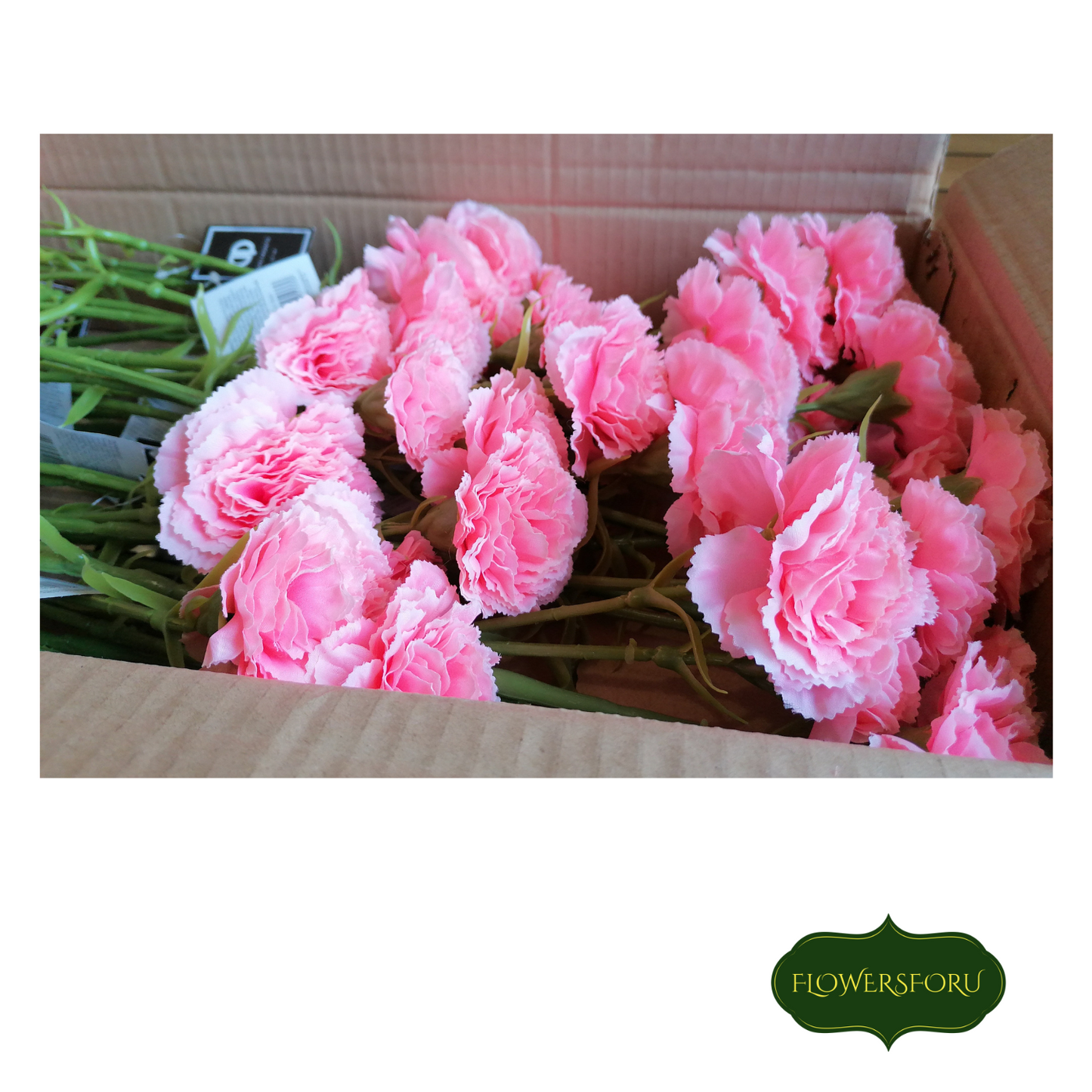 plastic flower carnation peach colour 58cm