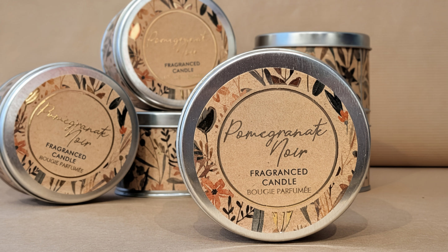sweet scented pomegranate travel candle