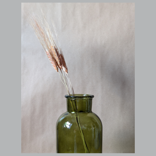 green glass vase