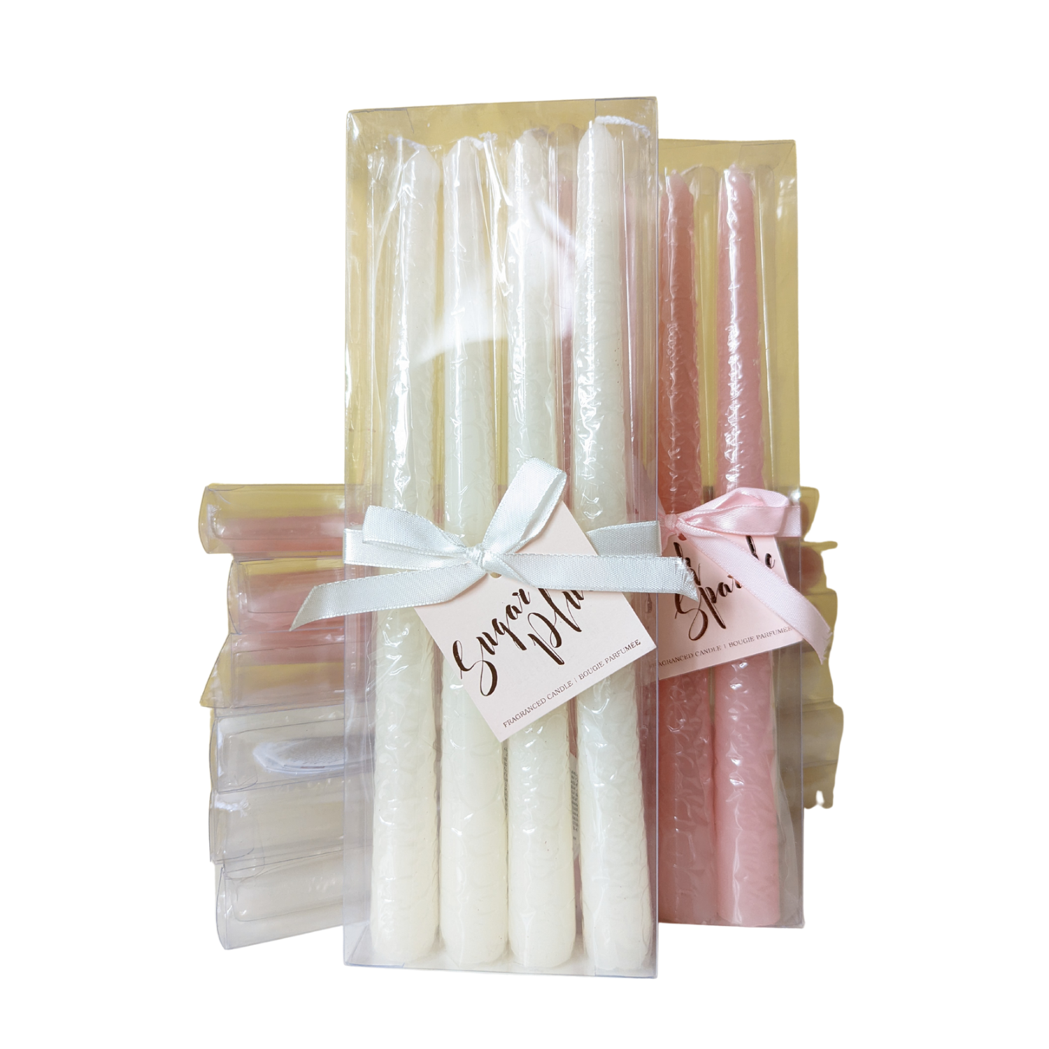 4 pack dinner candle white sugar plum scent