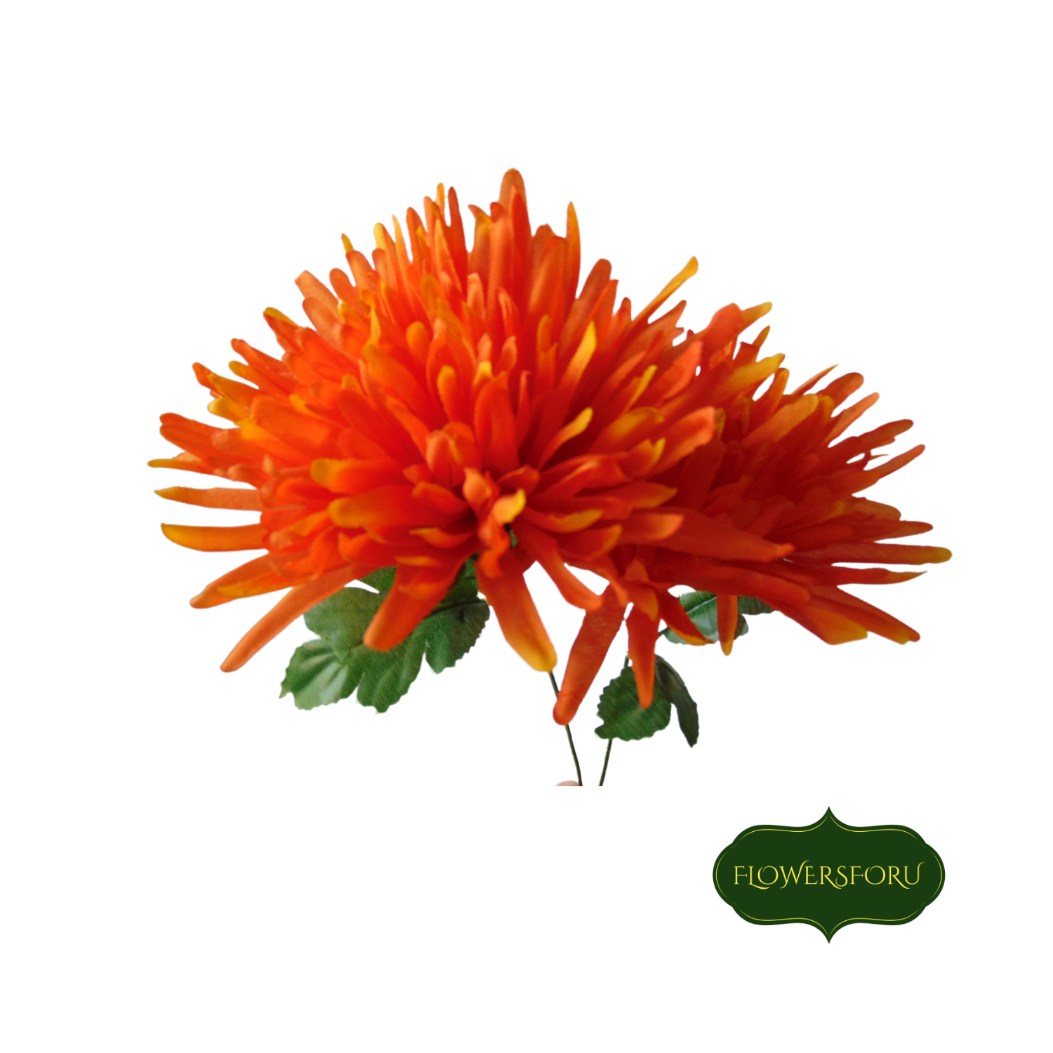 dhalia plastic flower  orange stem 60cm long