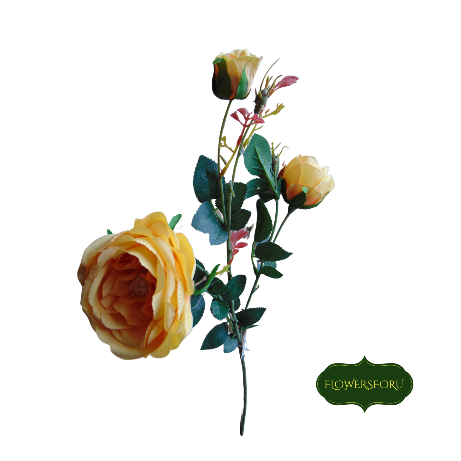 english rose plastic orange saffron flower 68cm long